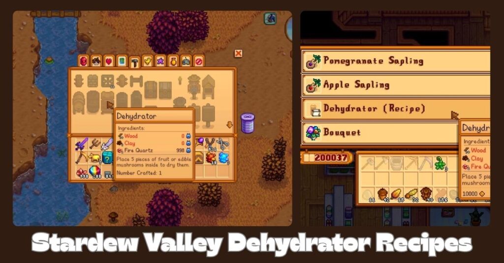 Stardew Valley Dehydrator Recipes